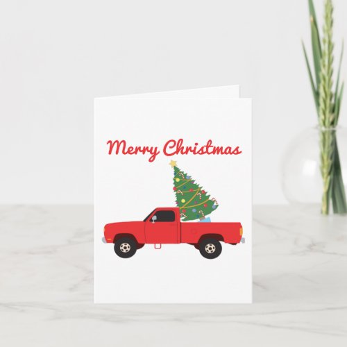 Pickup Truck Christmas Tree Card