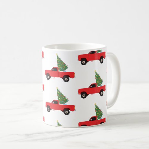 Pickup Truck Christmas Tree Coffee Mug