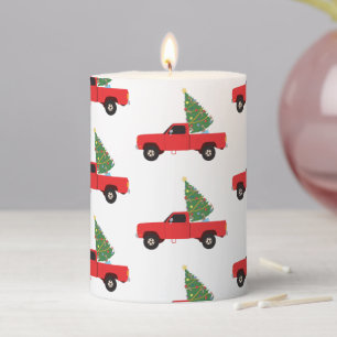 Pickup Truck Christmas Tree Pillar Candle