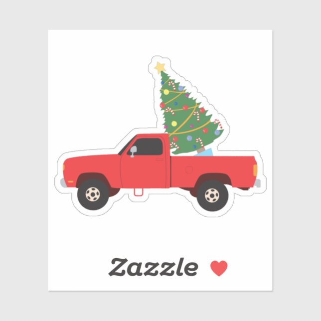 Pickup Truck Christmas Tree Sticker (Sheet)