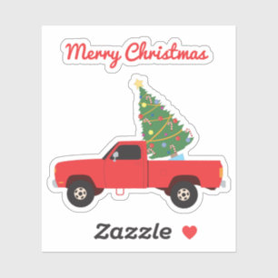 Pickup Truck Christmas Tree Sticker