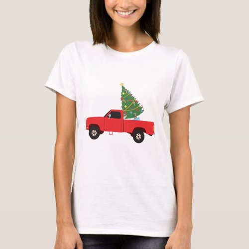 Pickup Truck Christmas Tree T_Shirt