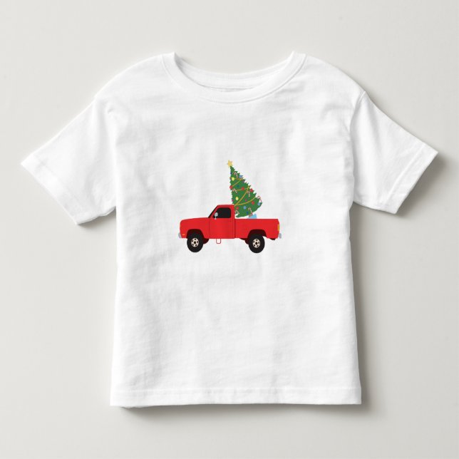 Pickup Truck Christmas Tree Toddler T-shirt (Front)