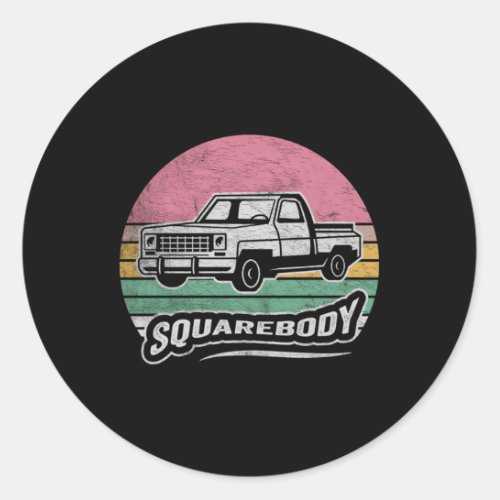 Pickup Truck Square Body Truck Squarebody Classic Round Sticker