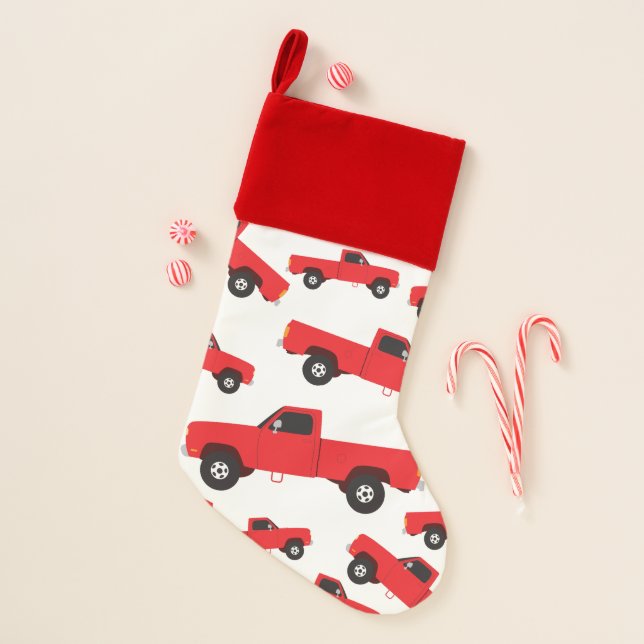 Pickup Truck Transportation Trucks Christmas Stocking (Front)