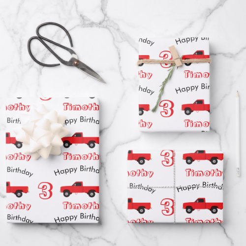 Pickup Truck Transportation Trucks Name  Age  Wrapping Paper Sheets
