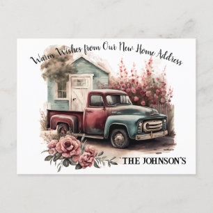 Pickup Truck We've Moved Announcement Postcard