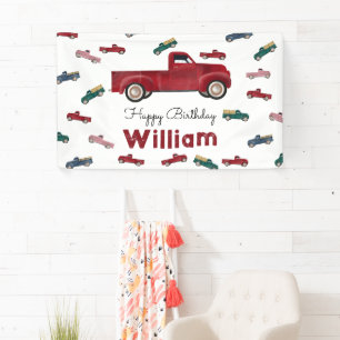 Pickup Trucks Cute Vehicles Car Happy Birthday Banner