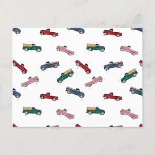 Pickup Trucks Cute Vehicles Car Transportation Holiday Postcard