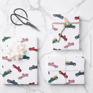 Pickup Trucks Cute Vehicles Car Transportation Wrapping Paper Sheets