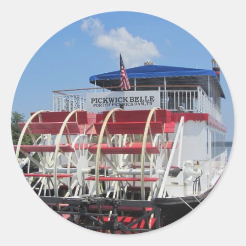 Pickwick Belle Paddle Wheel Boat Classic Round Sticker