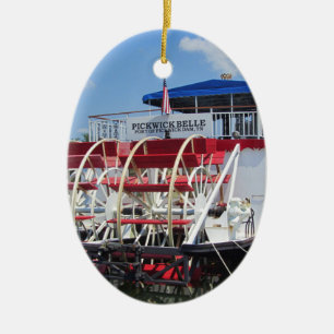 Pickwick Belle Paddle Wheel Riverboat Ceramic Ornament