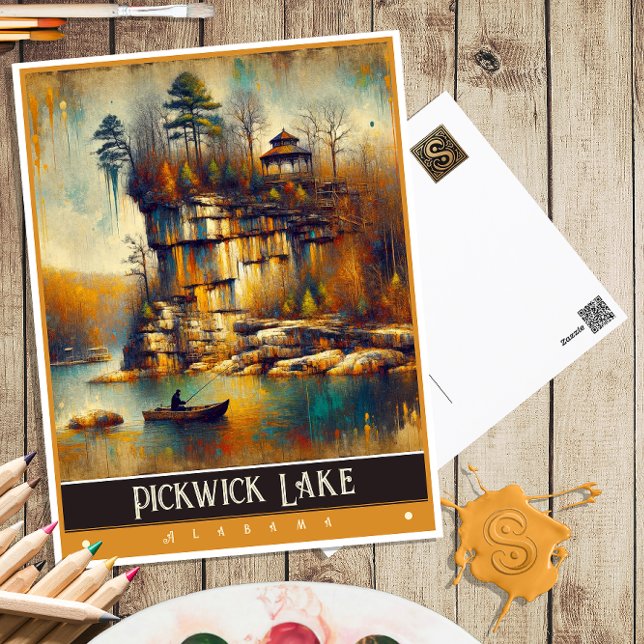 Pickwick Lake, Alabama | Vintage Painting Postcard (Creator Uploaded)