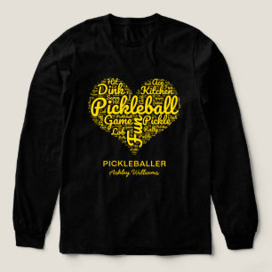 Picleball Player Personalized Name Word Art Heart Tri-Blend Shirt