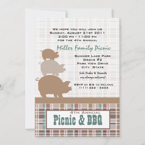 Picnic and BBQ Custom Invitation