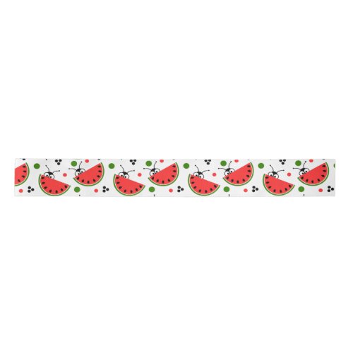 Picnic Ant Peeking Behind Watermelon Satin Ribbon