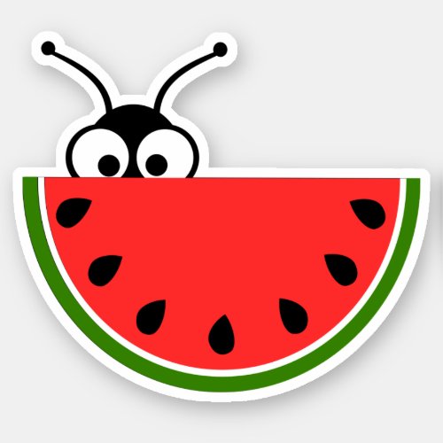 Picnic Ant Peeking Behind Watermelon Sticker