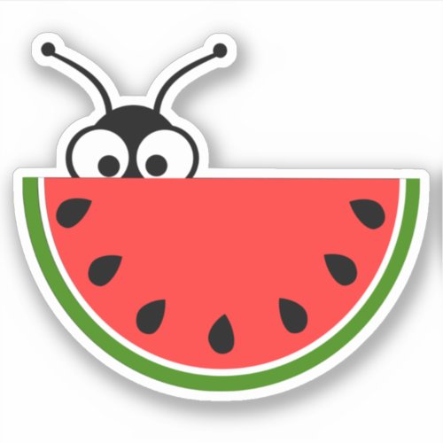 Picnic Ant Peeking Behind Watermelon Sticker