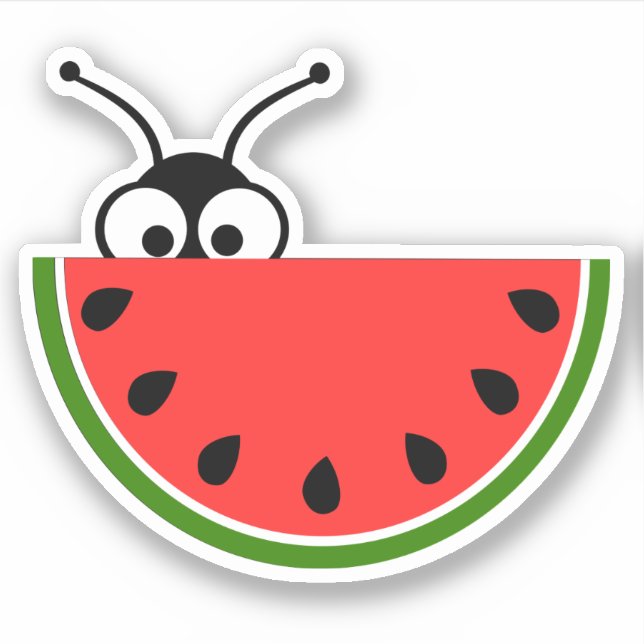 Picnic Ant Peeking Behind Watermelon Sticker (Front)