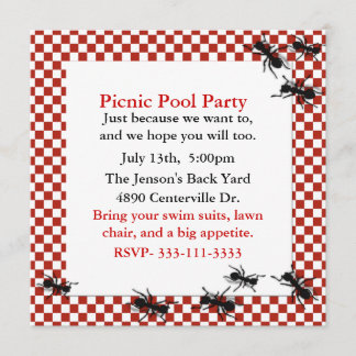 Picnic Ants Party Invitation