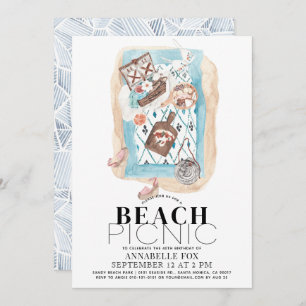 Picnic at the Beach Adult Birthday Invitation