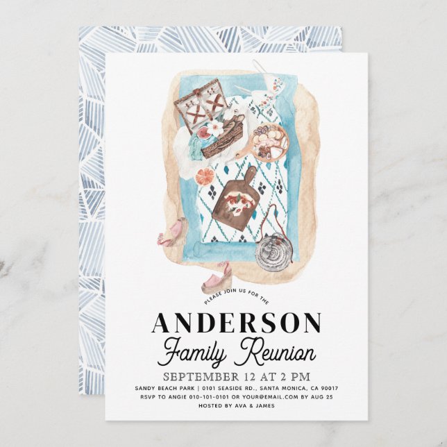 Picnic at the Beach Family Reunion Invitation (Front/Back)