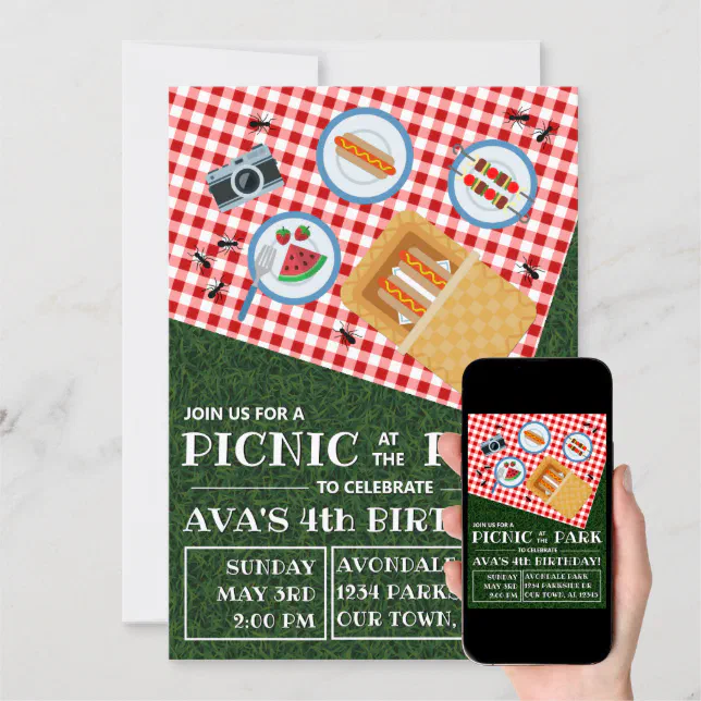 Picnic At The Park Invitation 