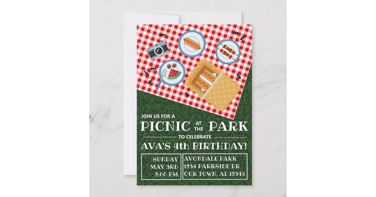 PICNIC at the PARK Invitation | Zazzle