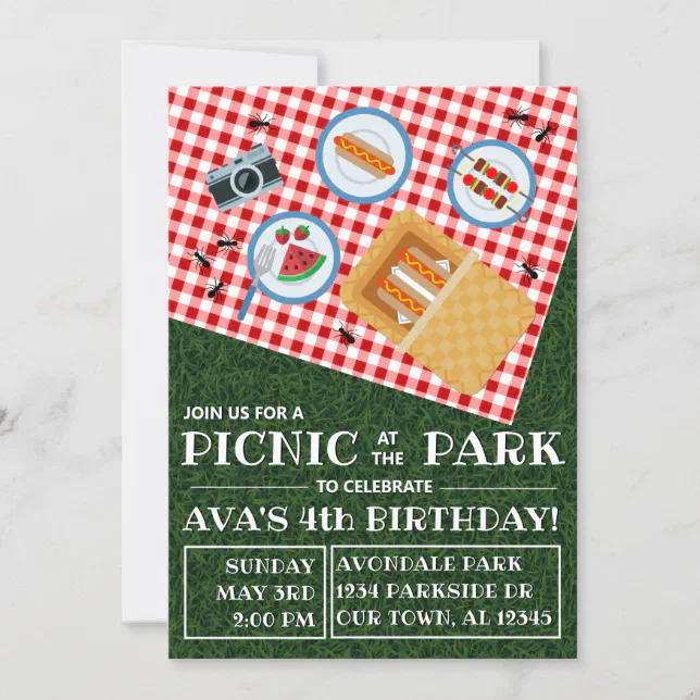 PICNIC at the PARK Invitation | Zazzle