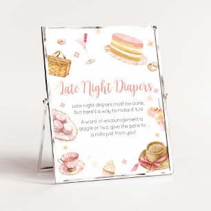 Picnic Baby Brunch Baby Shower Late Night Diapers Poster