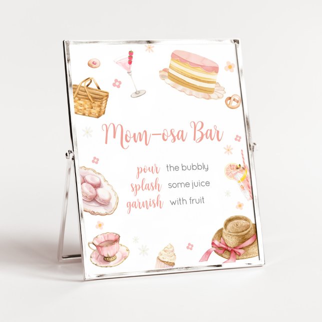 Picnic Baby Brunch Baby Shower Mom Osa Bar  Poster (Picnic Baby Brunch Baby Shower Mom Osa Bar Sign)