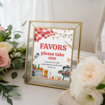 Picnic Baby-Q BBQ Favor Table Sign