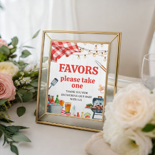 Picnic Baby-Q BBQ Favor Table Sign