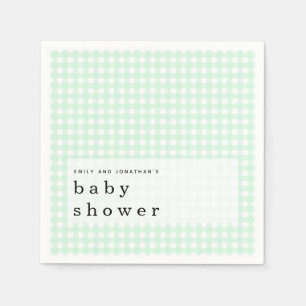 Picnic Baby Shower Names Green Gingham Napkins