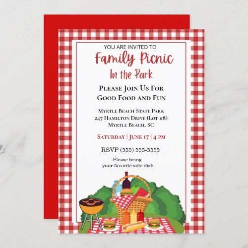 Picnic Barbecue Cookout Grilling Invitation