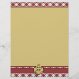 Picnic Barbecue Red Checkered Letterhead