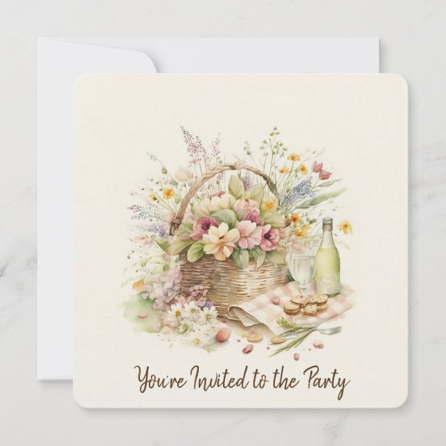 Picnic Basket 90th Birthday Party  Invitation (Front)