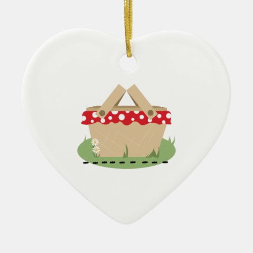 Picnic Basket Ceramic Ornament