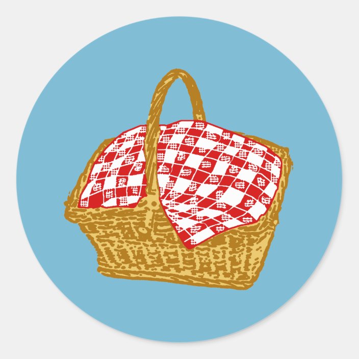 Picnic Basket Classic Round Sticker | Zazzle