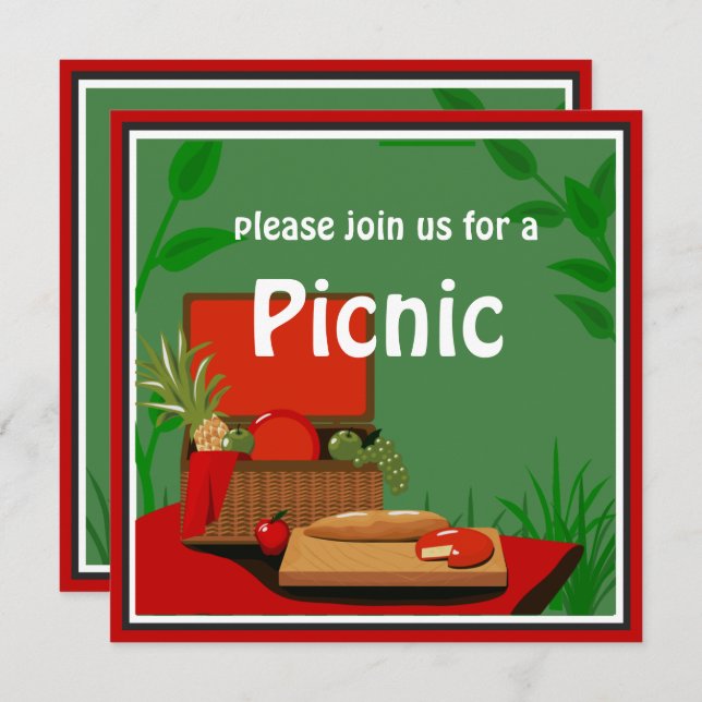 Picnic Basket  Invitation (Front/Back)