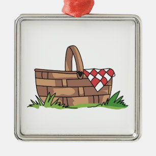 PICNIC BASKET METAL ORNAMENT
