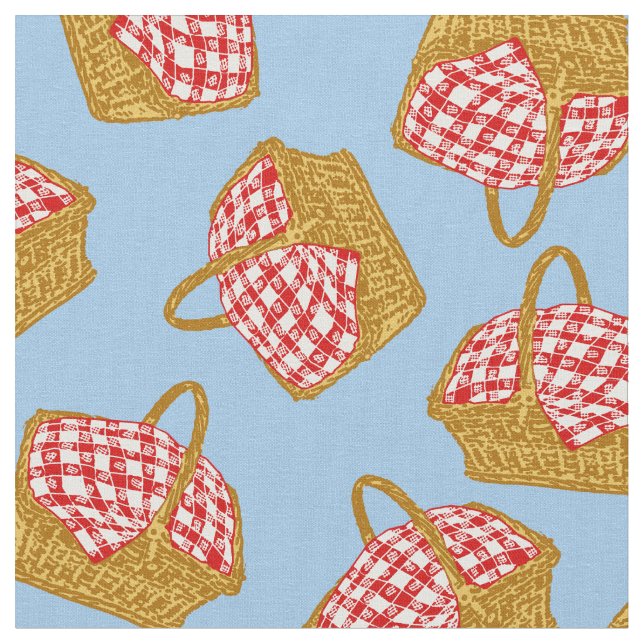 Picnic Basket Pattern Fabric (Close Up)