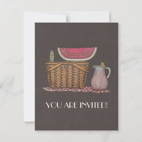 Picnic Basket  Watermelon Invitation