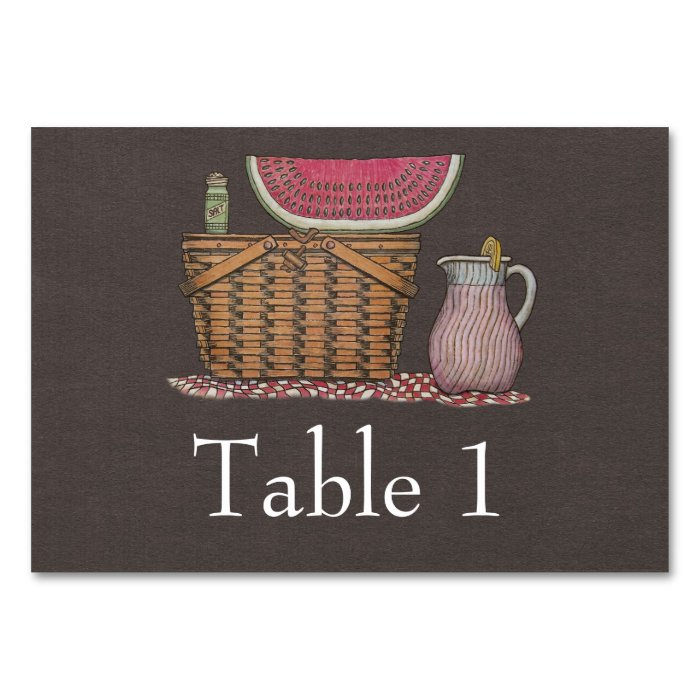 Picnic Basket & Watermelon Table Cards