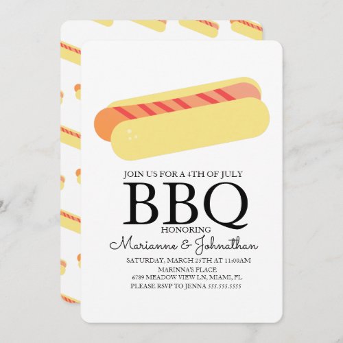 Picnic BBQ Cookout Hot Dogs Invitation