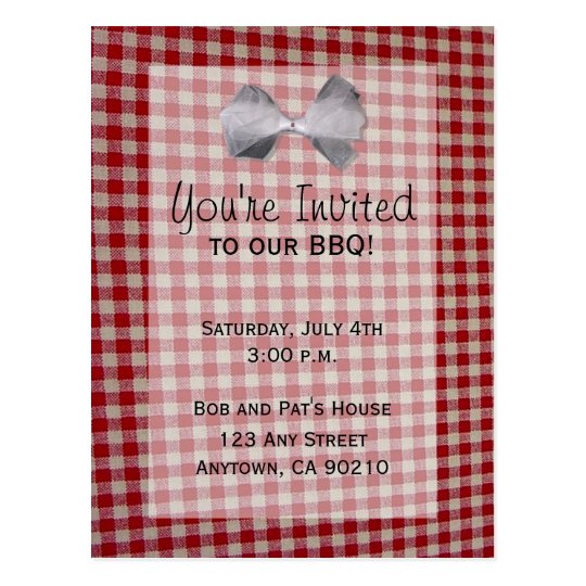 Picnic BBQ Cookout Invitation Postcard