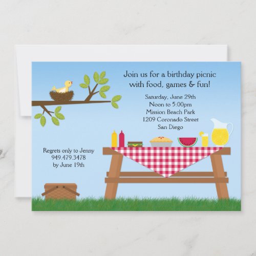 Picnic Birthday Party Invitation