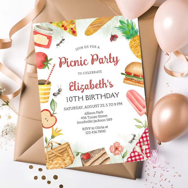 Picnic Birthday Party Invitation (Creator Uploaded)