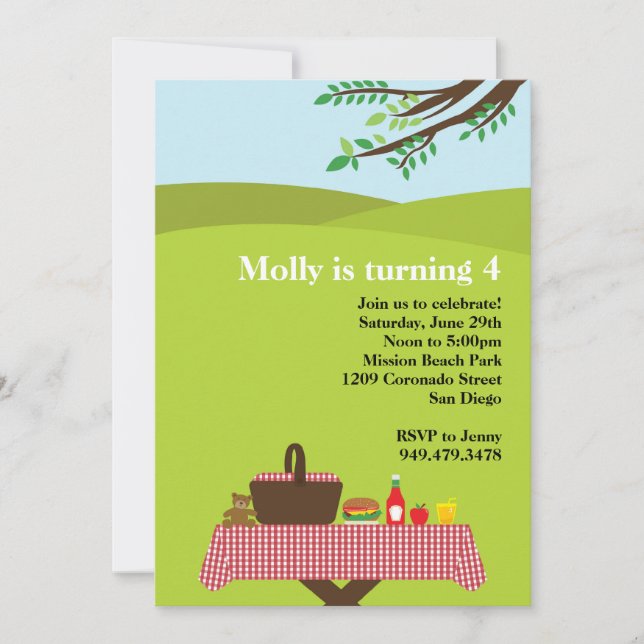 Picnic Birthday Party Invitation (Front)