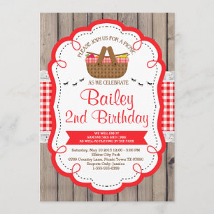 Picnic Birthday Party Invitation - Park Party